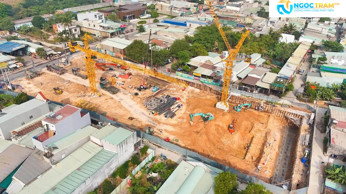 Hình ảnh tiến độ thi công móng cọc dự án Serena Riverside