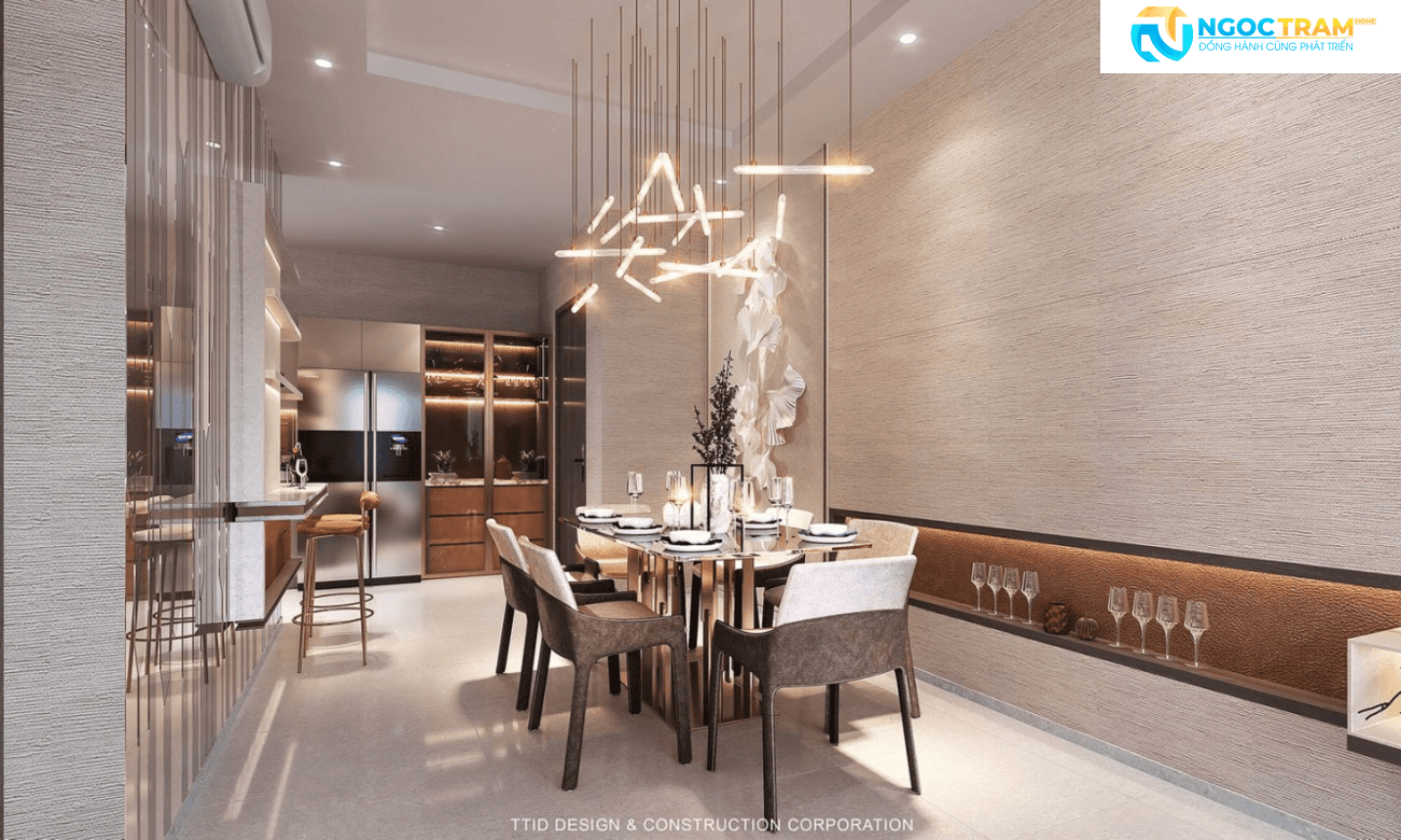 Thiết kế phòng ăn và bếp căn hộ Serena Riverside