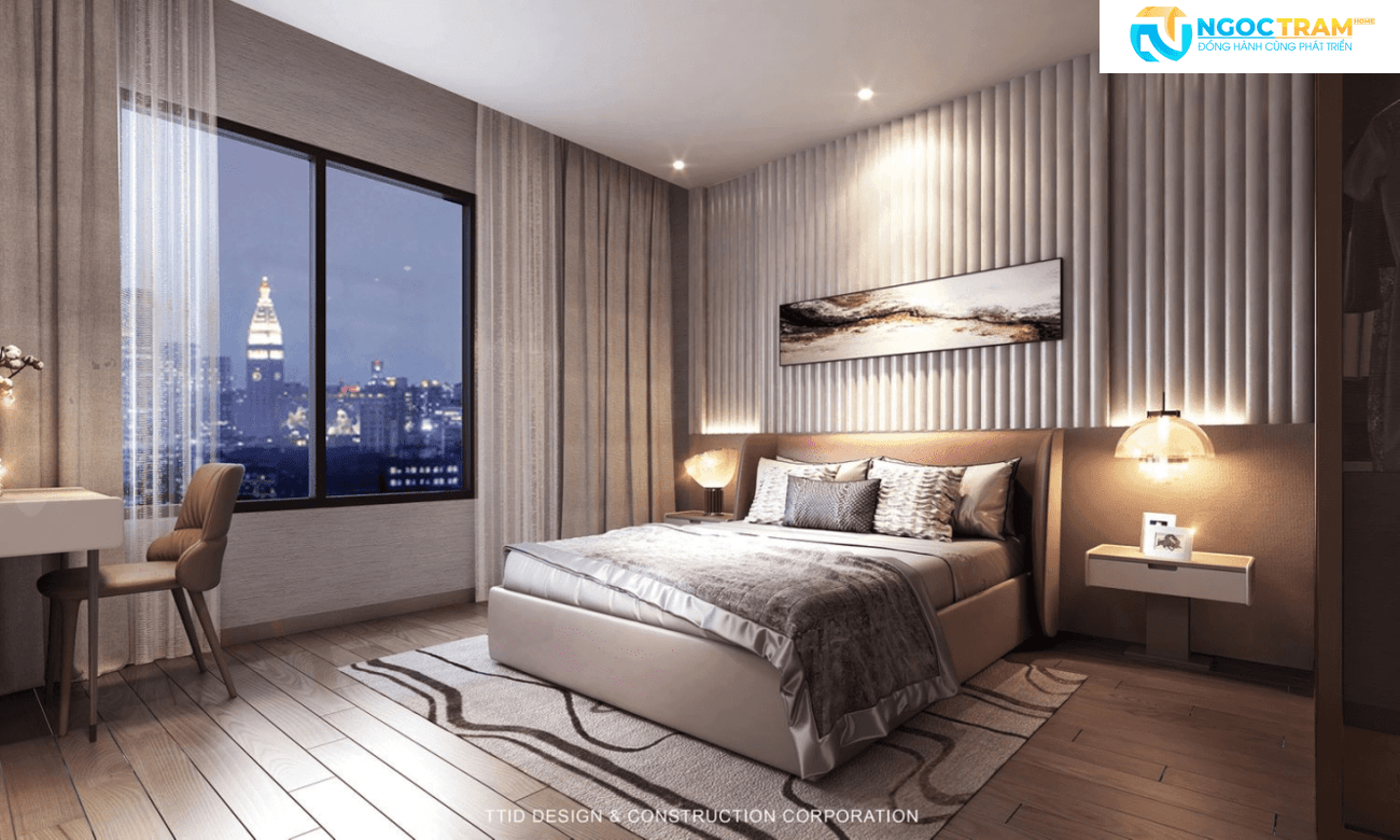 Thiết kế nội thất phòng ngủ căn hộ Serena Riverside