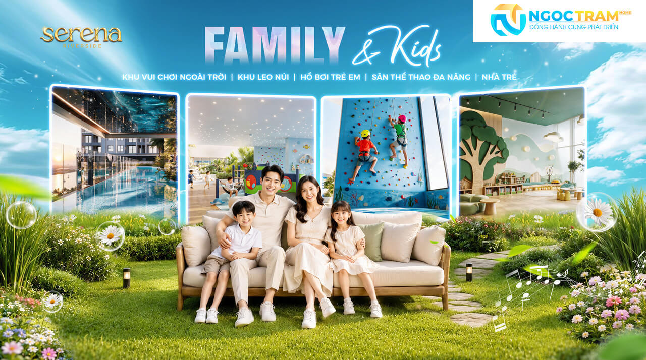 Tiện ích khu vui chơi trẻ em và gia đình tại dự án Serena Riverside