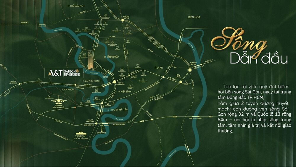 Bản đồ vị trí dự án A&T Saigon Riverside bên sông Sài Gòn