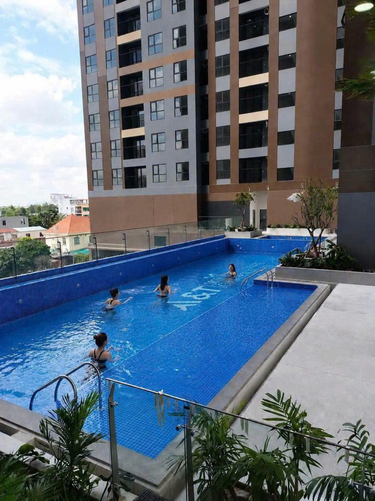 Hồ bơi ngoài trời thực tế tiện ích dự án A&T Saigon Riverside