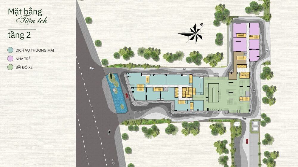Mặt bằng tiện ích tầng 2 dự án căn hộ A&T Saigon Riverside