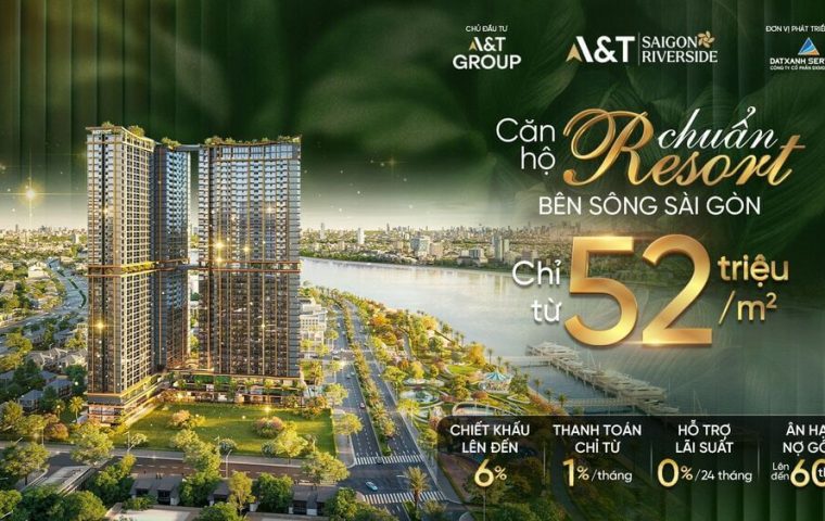 Phối cảnh căn hộ chuẩn resort bên sông Sài Gòn dự án A&T Saigon Riverside