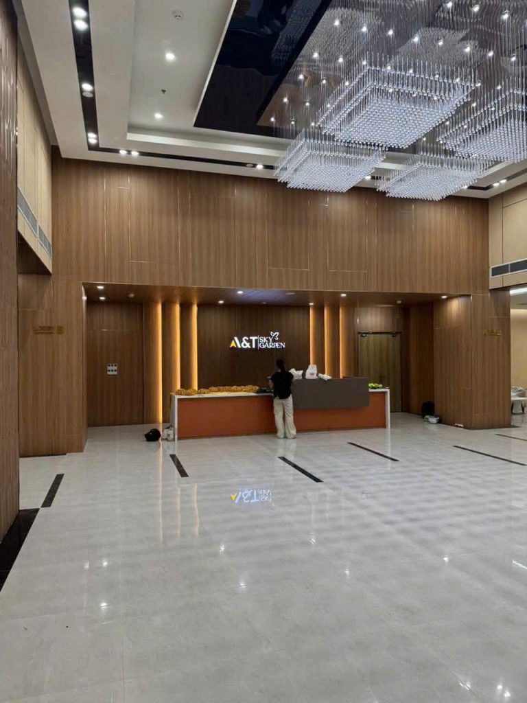 Sảnh đón tiếp sang trọng thực tế tại dự án A&T Saigon Riverside