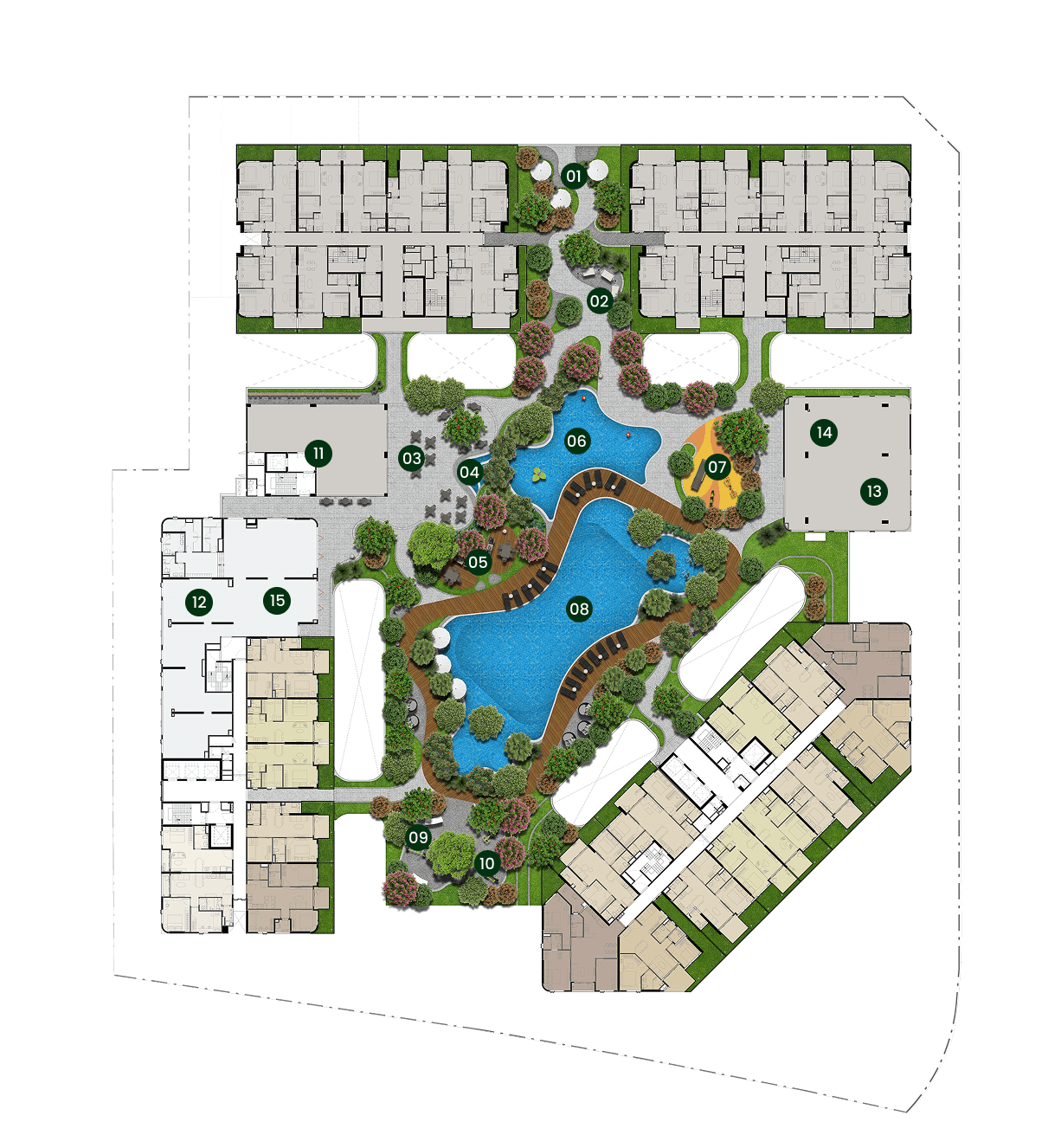 Sơ đồ bố trí mặt bằng tầng 1 dự án Green Skyline TBS Land