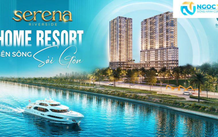 Phối cảnh tổng thể 2 tòa tháp Serena Riverside ven sông Sài Gòn