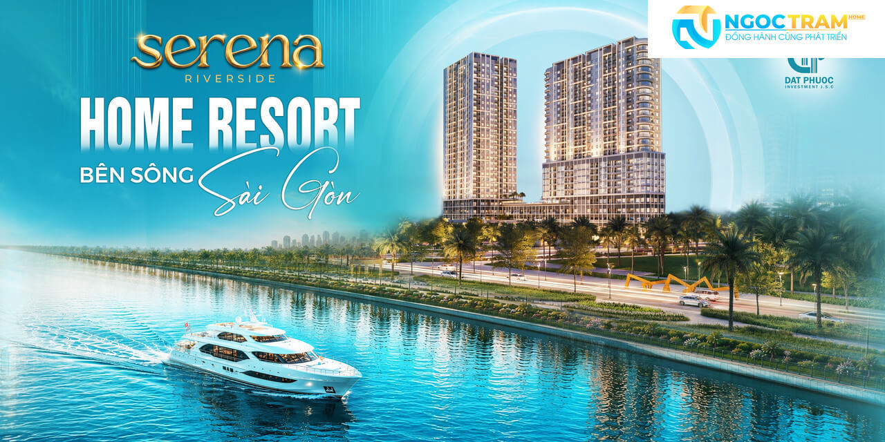Phối cảnh tổng thể 2 tòa tháp Serena Riverside ven sông Sài Gòn