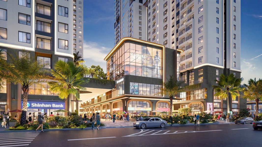 Phối cảnh khu thương mại khối đế và shophouse dự án Green Skyline