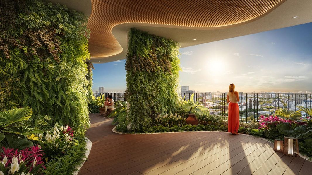 Khu vườn treo trên cao và không gian thư giãn tại Green Skyline