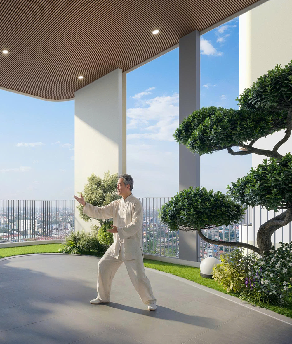 Khu tập dưỡng sinh và không gian thiền định yên tĩnh tại dự án Green Skyline