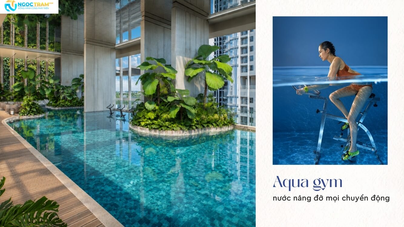 Không gian tập luyện Aqua Gym dưới nước hỗ trợ vận động an toàn tại Monrei Saigon
