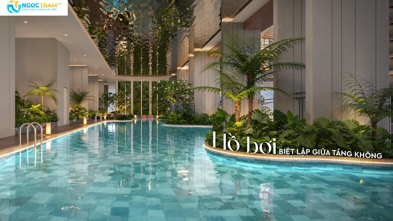 Tiện ích hồ bơi biệt lập thiết kế độc đáo giữa tầng không tại Monrei Saigon
