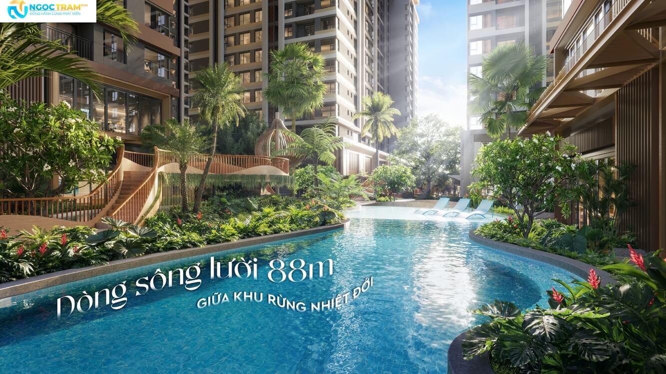 Tiện ích dòng sông lười uốn lượn dài 88m giữa cảnh quan rừng nhiệt đới tại Monrei Saigon